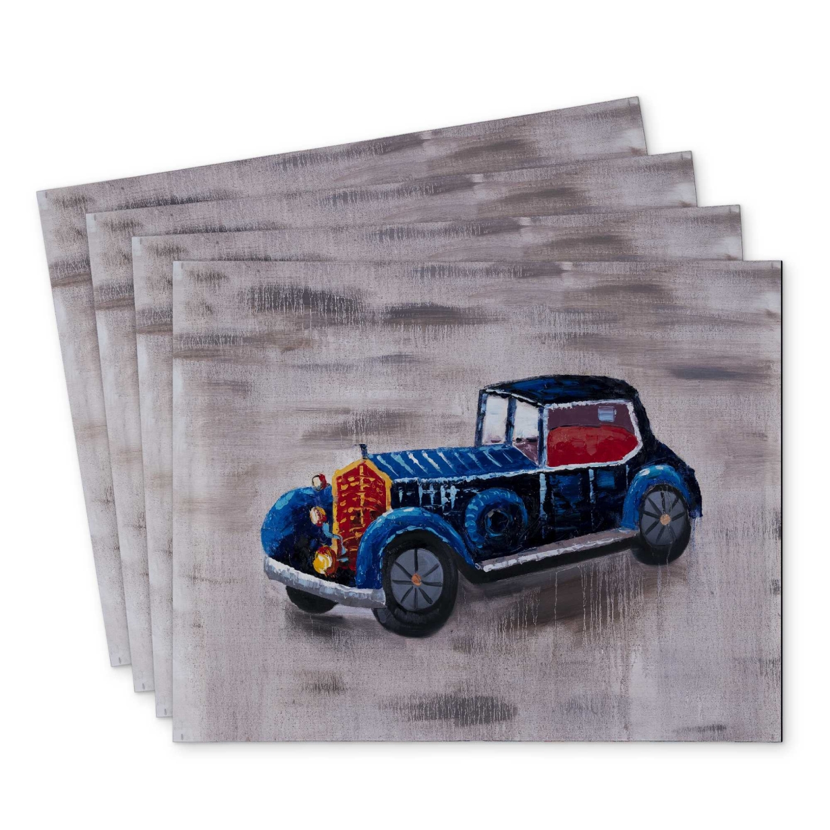 Picture of Begin Home Decor C4PP141855MUPO 14 x 18 in. Toy Car Polyester Placemat - Fun Home Decor for Kids - Set of 4