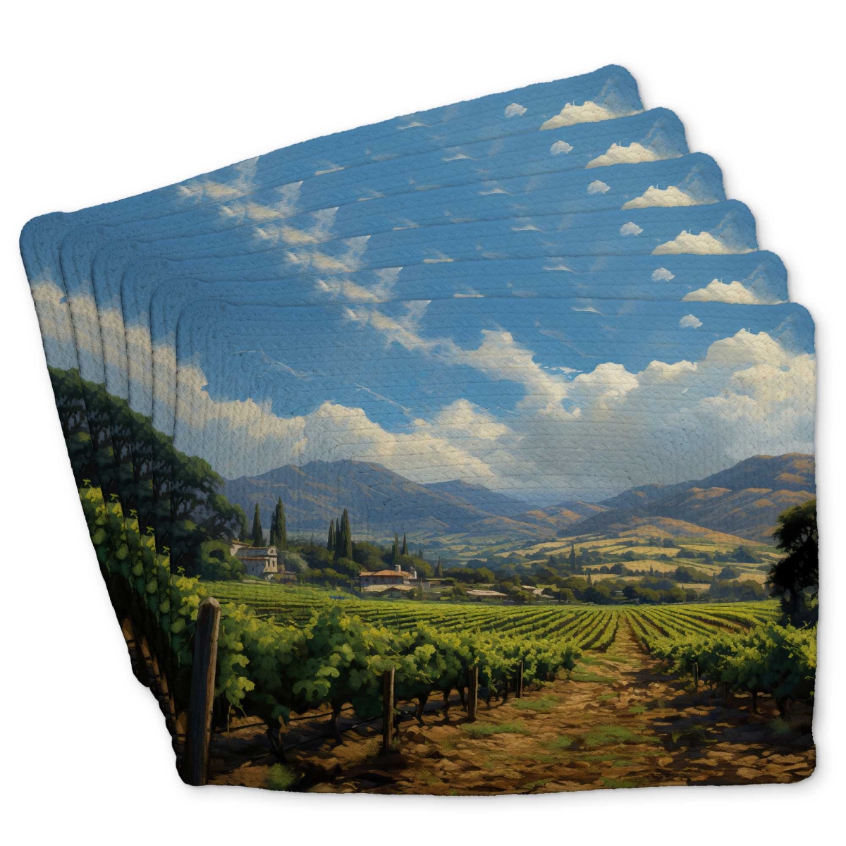Picture of Begin Home Decor C6BP1418RF33BZ 14 x 18 in. Exotic Farm Braided Polyester Placemat for Home Decor - Set of 6