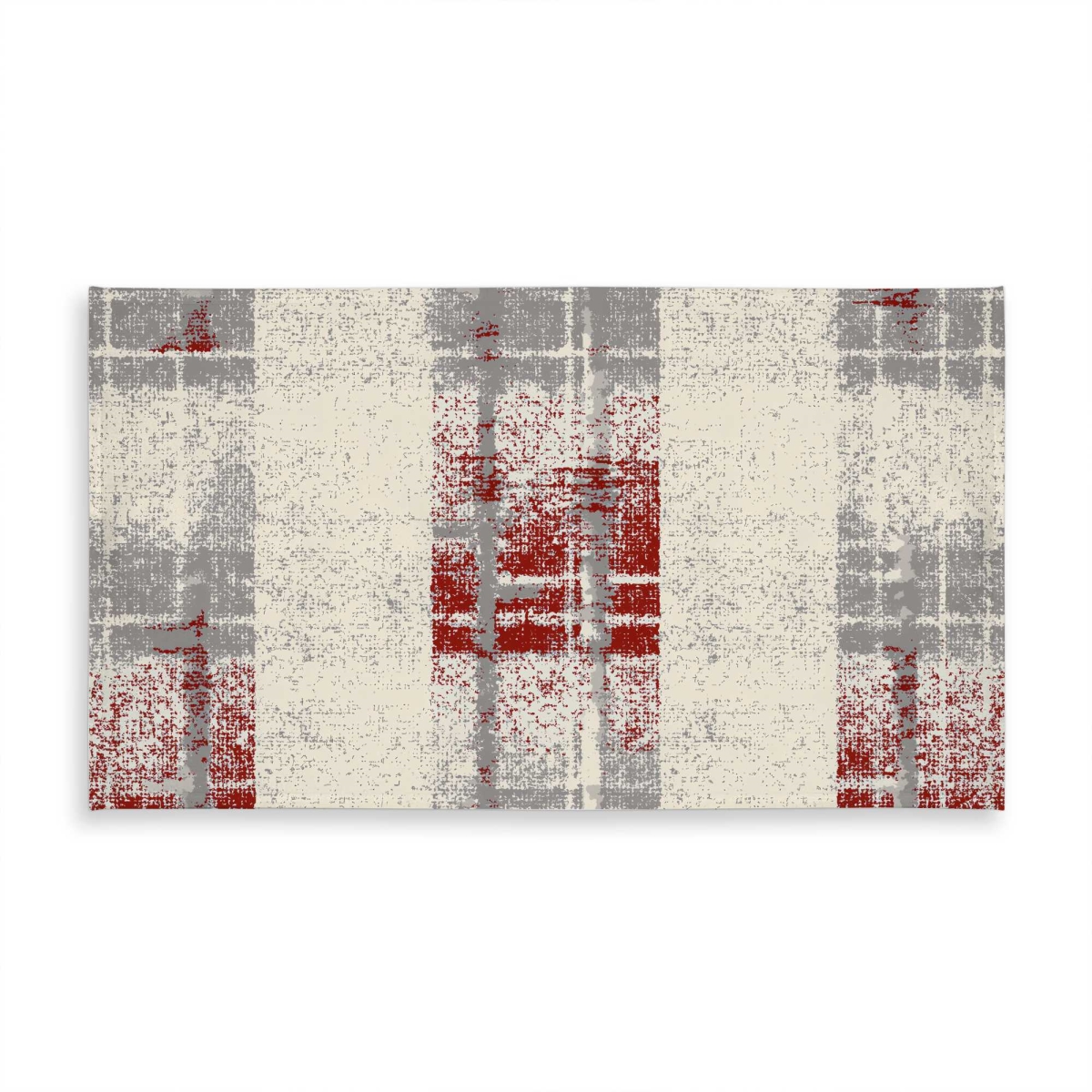Picture of Begin Home Decor C1TCLRGEY6EVHN 58 x 102 in. Grunge Red Pattern Tablecloth - White Indoor & Outdoor Decor