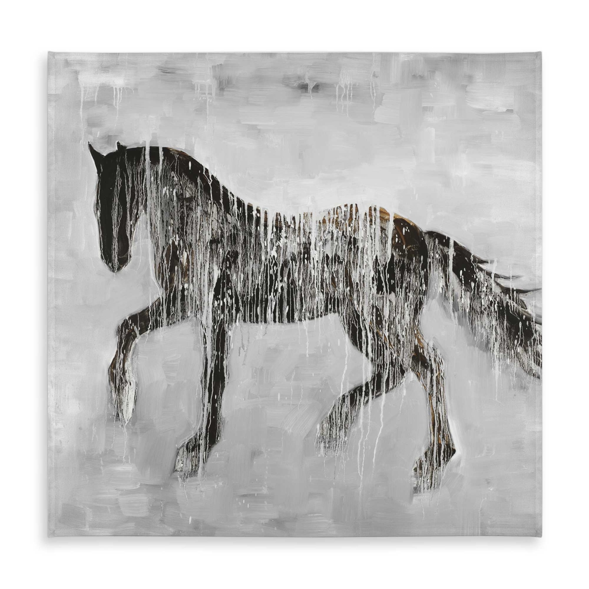 Picture of Begin Home Decor C1TC5858MA0Z07 58 x 58 in. Horse Brown Silhouette Tablecloth - Farm Animals Decor
