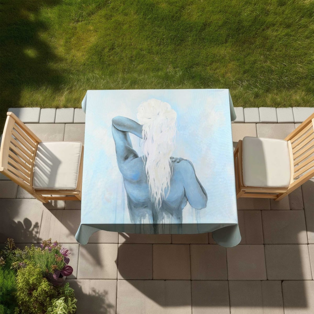 Picture of Begin Home Decor C1TC5858BF8FAG 58 x 58 in. Dreamy Woman Tablecloth - Contemporary Indoor & Outdoor Decor