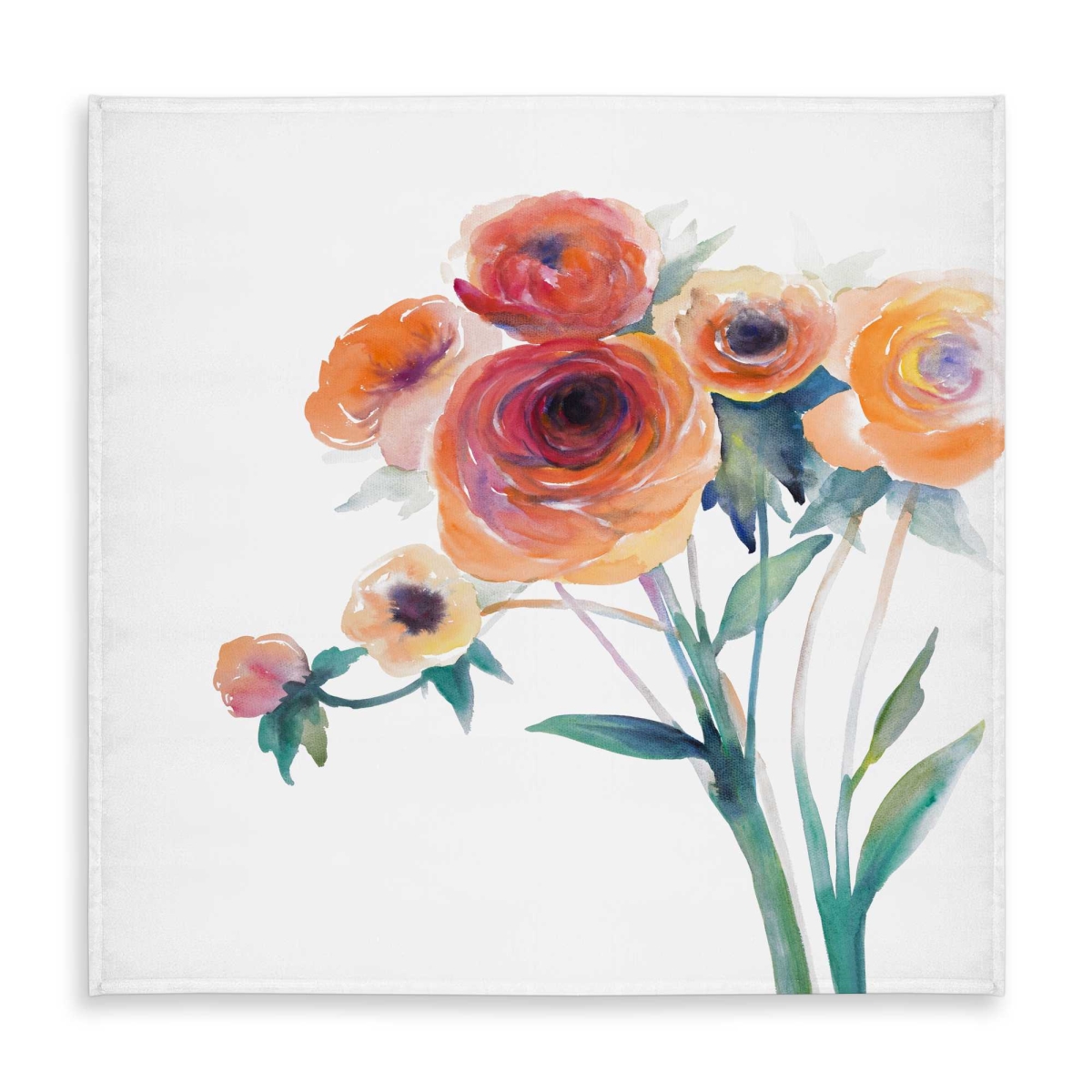 Picture of Begin Home Decor C1TC5858KA1JB4 58 x 58 in. Watercolor Flowers Tablecloth - Floral Decor Indoor & Outdoor