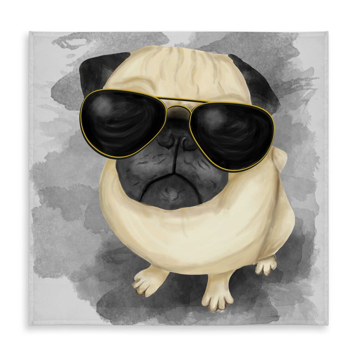 Picture of Begin Home Decor C1TC5858OGUD2Z 58 x 58 in. Pug with Style - Beige Pets Indoor & Outdoor Tablecloth