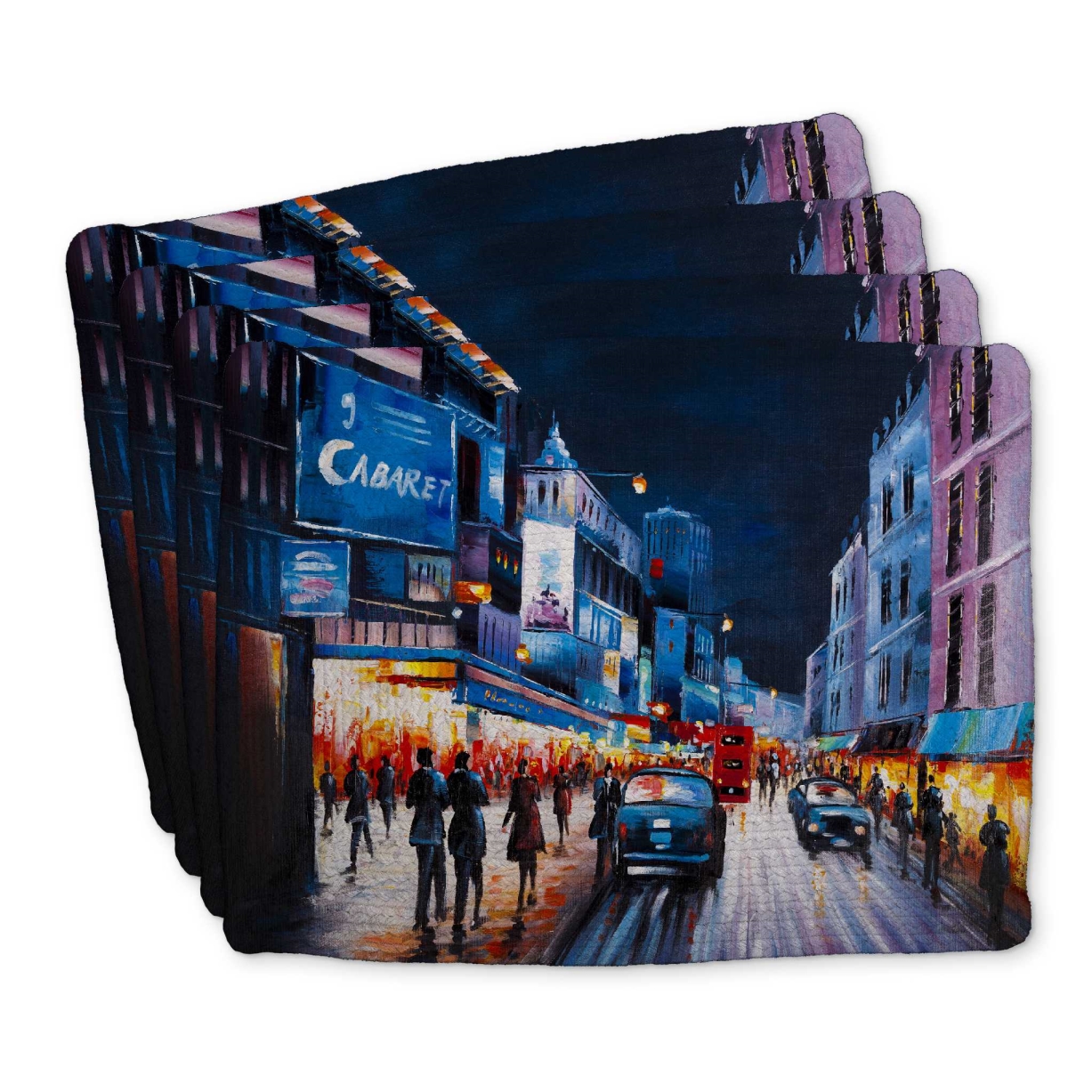 Picture of Begin Home Decor C4BP1418MHUT7D 14 x 18 in. Cabaret Evening Braided Polyester Placemat for Home Decor - Set of 4