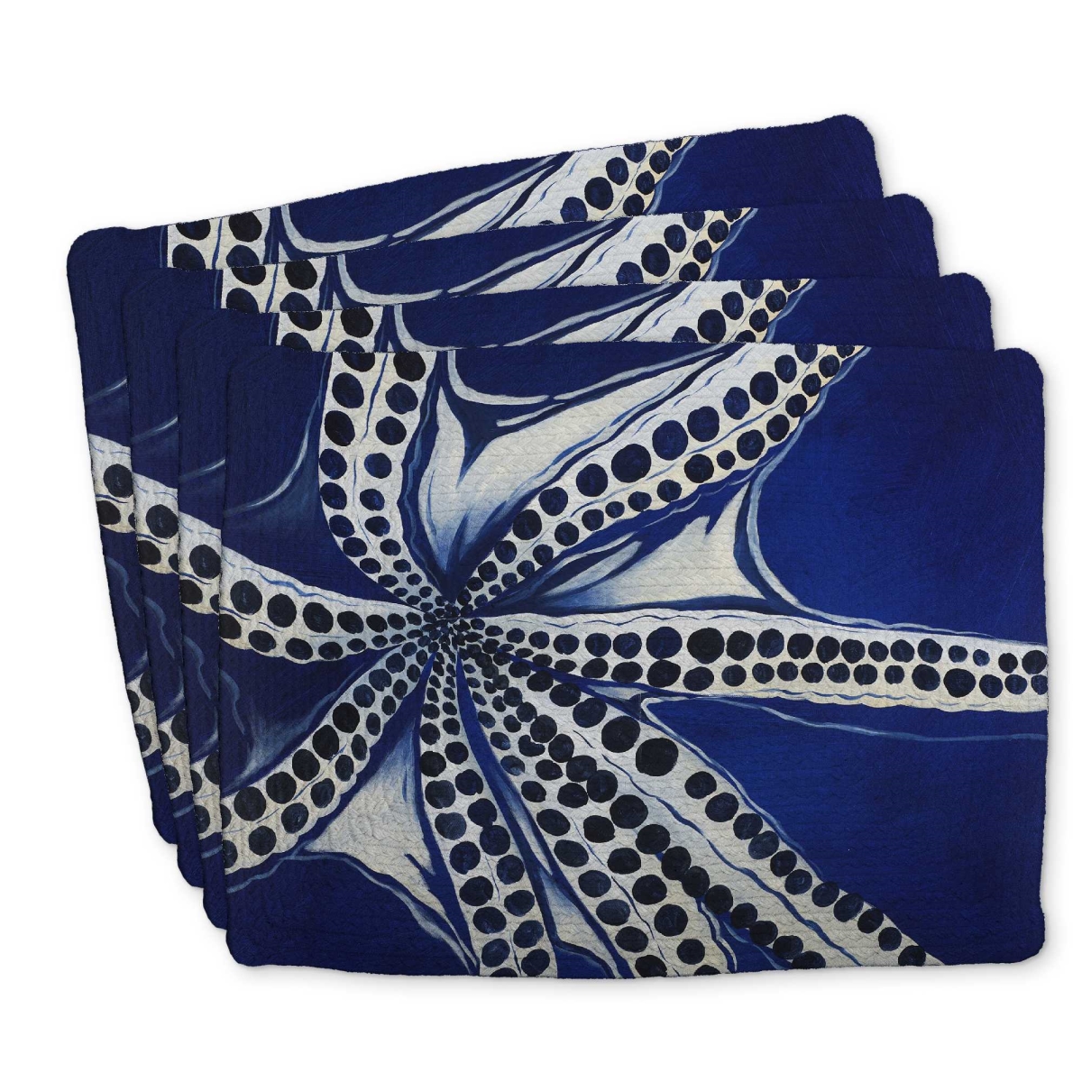 Picture of Begin Home Decor C4BP1418OAQN4E 14 x 18 in. Swimming Octopus Braided Polyester Placemat for Home Decor - Set of 4