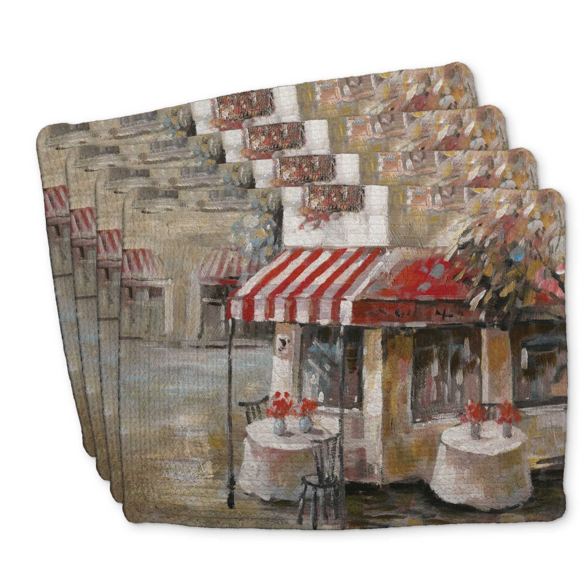 Picture of Begin Home Decor C4BP1418RTC82J 14 x 18 in. Sunny Restaurant Terrace Braided Polyester Placemat - Decor - Set of 4