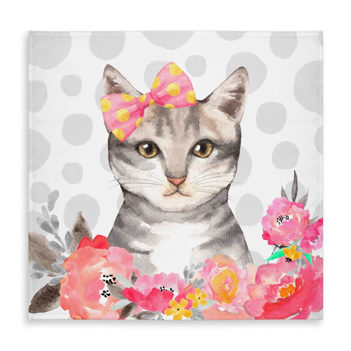 Picture of Begin Home Decor C1TC58584A3XKN 58 x 58 in. Charming Cat Pink Indoor & Outdoor Tablecloth for Home Decor