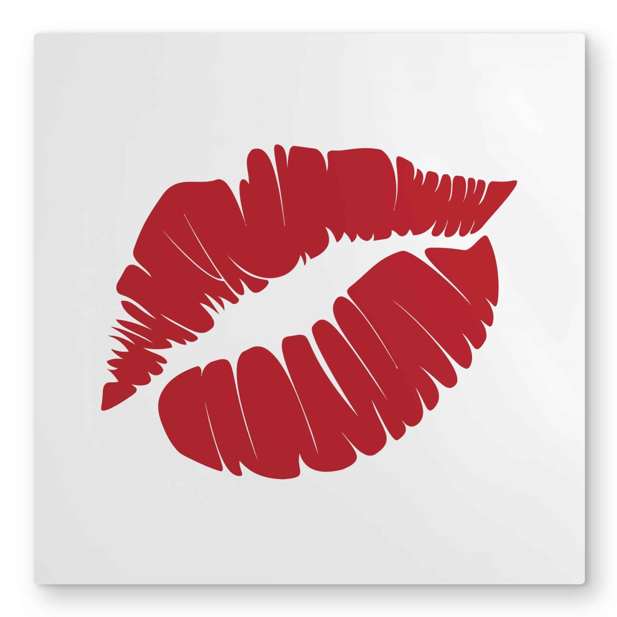 C1MP3232Y87KXA 32 x 32 in. Red Lipstick Mark - Figurative Romantic Metal Print Wall Art - Decor