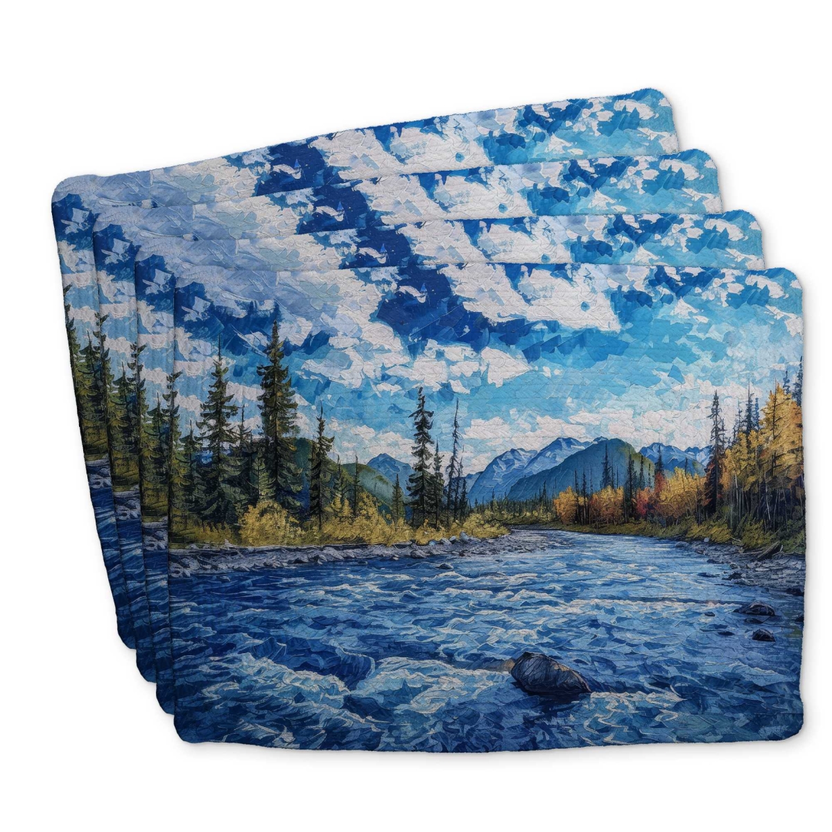 Picture of Begin Home Decor C4BP1418MW8NL0 14 x 18 in. Flow Braided Polyester Placemat - Stylish Home Decor Accent - Set of 4