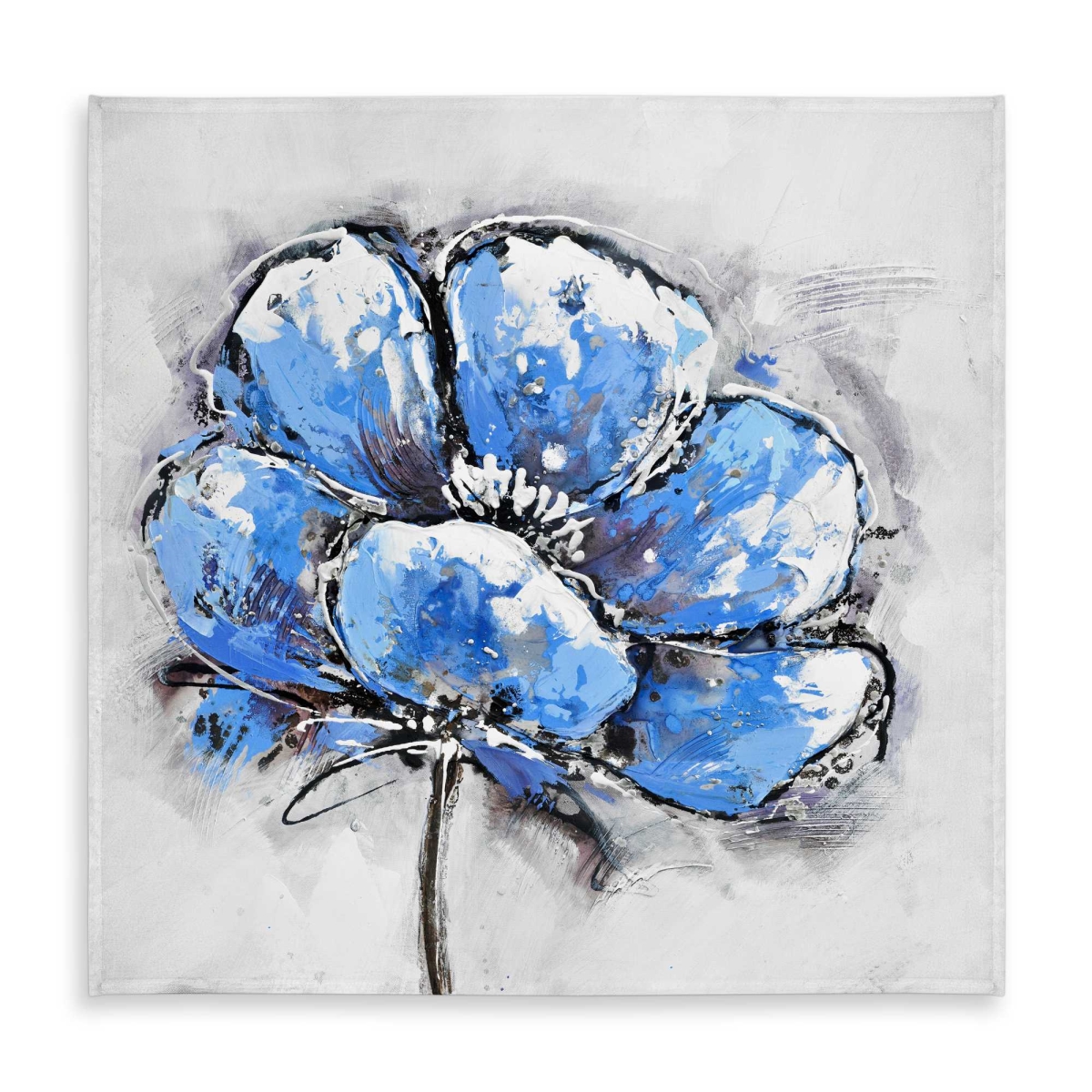 Picture of Begin Home Decor C1TC5858ZK9LTH 58 x 58 in. Abstract Blue Petals Tablecloth - Floral Indoor & Outdoor