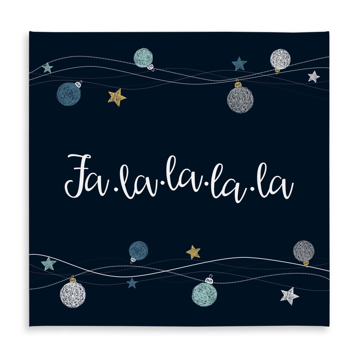 Picture of Begin Home Decor C1TC5858JMZX8D 58 x 58 in. Fa-La-La-La-La Song Blue Tablecloth - Indoor & Outdoor Decor
