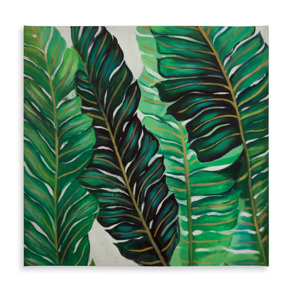 Picture of Begin Home Decor C1TC5858N5E3QU 58 x 58 in. Several Exotic Plant Leaves Tablecloth - Botanical Decor