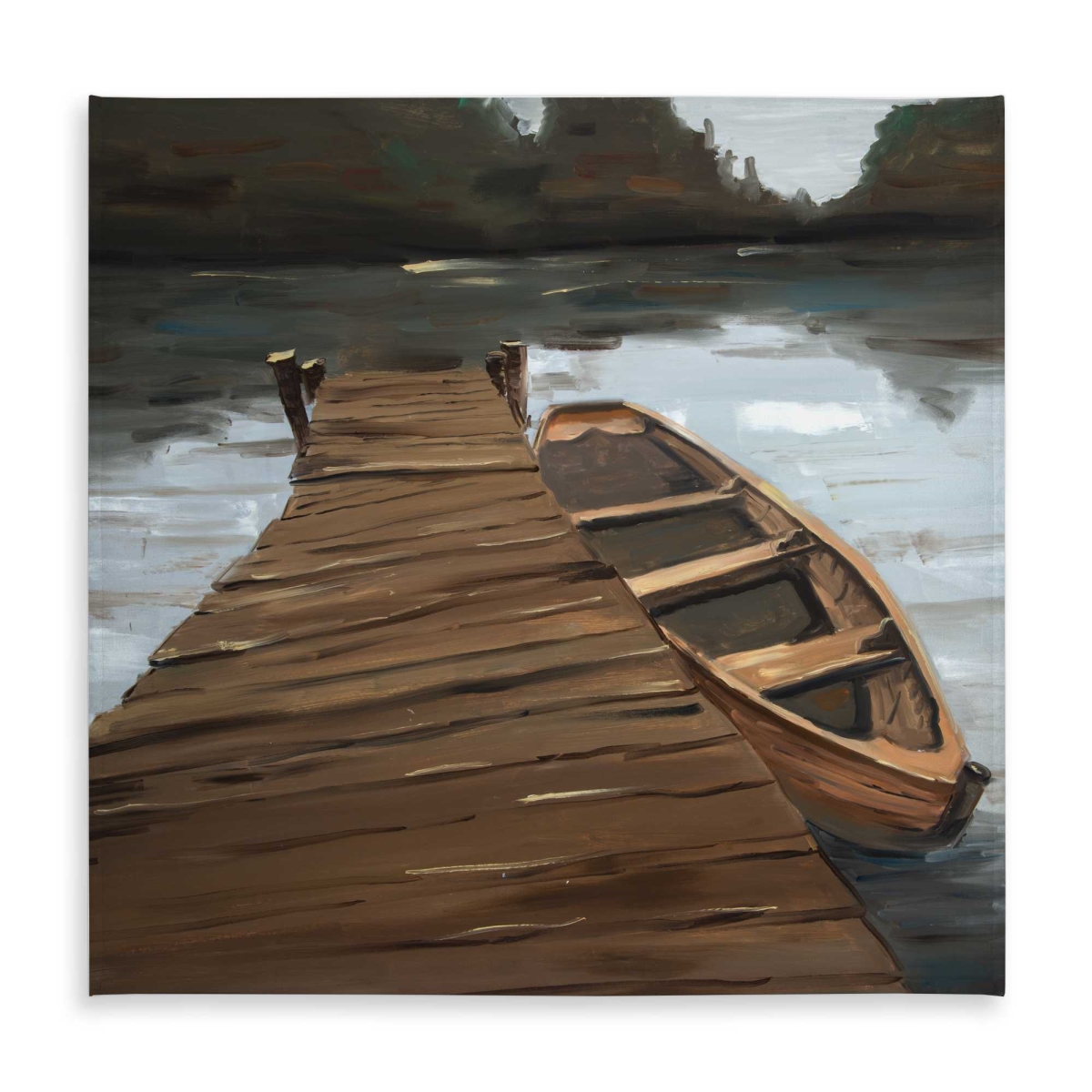 Picture of Begin Home Decor C1TC5858SLMFQJ 58 x 58 in. Lake, Dock & Boat Tablecloth - Coastal Indoor & Outdoor