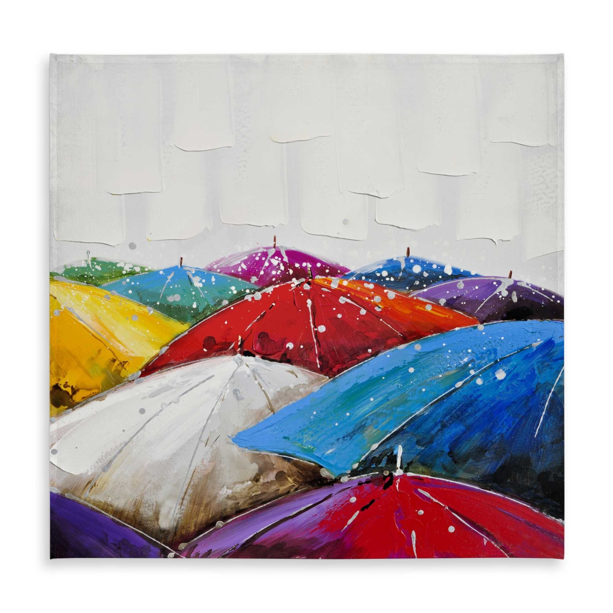 Picture of Begin Home Decor C1TC585823GNKB 58 x 58 in. Colorful Umbrellas - Bedroom Red Tablecloth for Home Decor