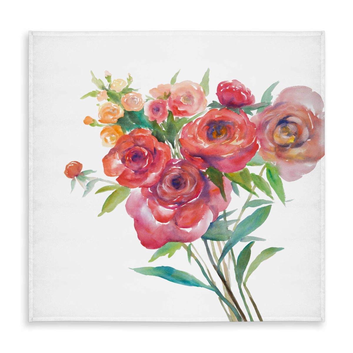 Picture of Begin Home Decor C1TC58584MA6G2 58 x 58 in. Watercolor Bouquet Tablecloth - Scandinavian Floral Decor