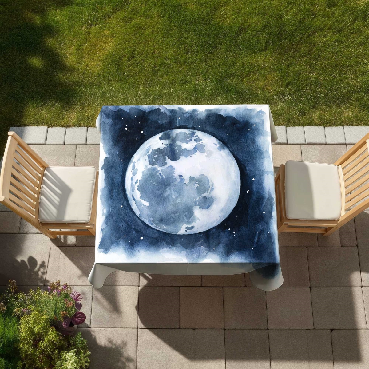 Picture of Begin Home Decor C1TC5858DOQM69 58 x 58 in. Satellite View of the Earth Tablecloth - Indoor & Outdoor