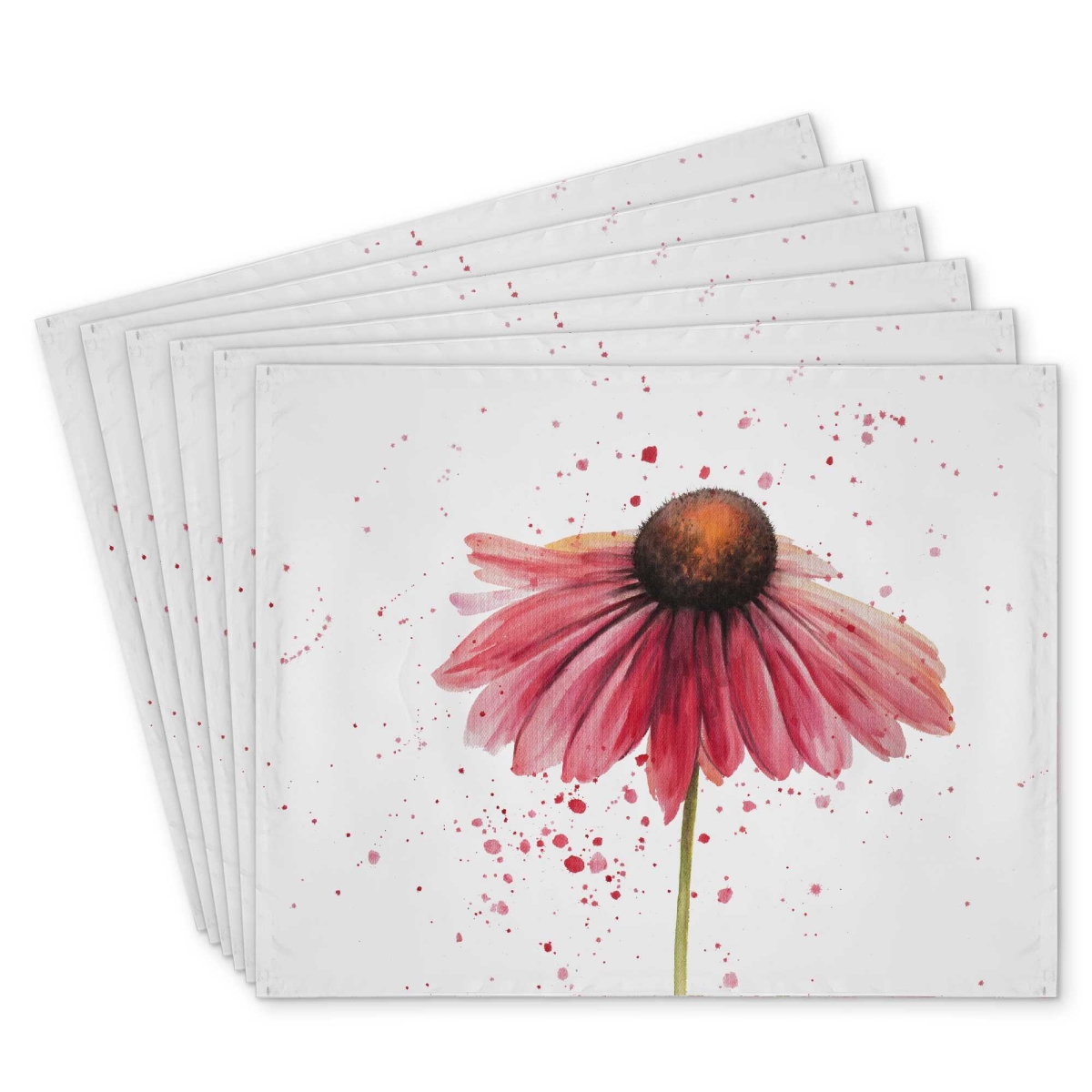 Picture of Begin Home Decor C6PP1418AQ5W04 14 x 18 in. Pink Daisy Polyester Placemat - Elegant Design - Set of 6