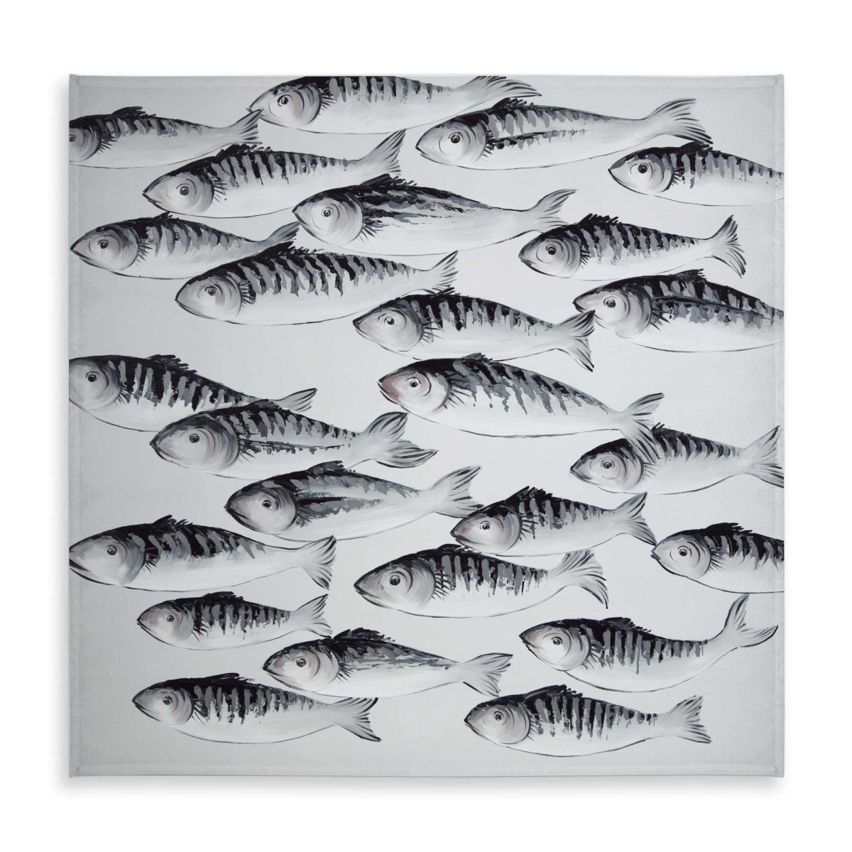 Picture of Begin Home Decor C1TC5858HES3SZ 58 x 58 in. Gray School of Fish Tablecloth - Animals Bedroom Decor