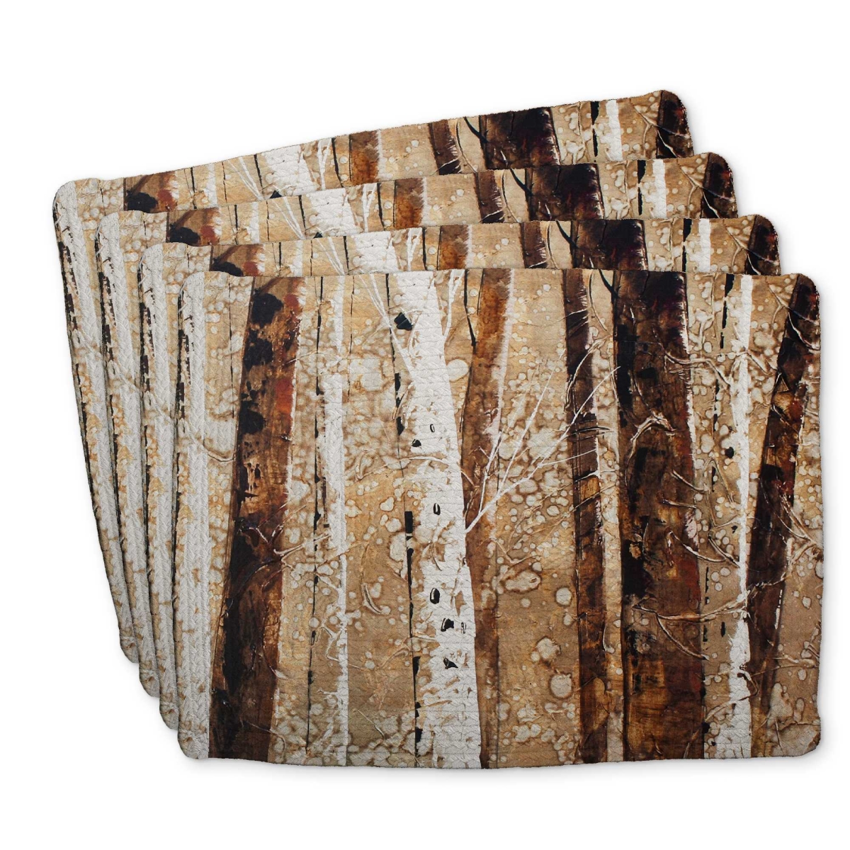 Picture of Begin Home Decor C4BP14180M94J4 14 x 18 in. Tree Trunks Braided Polyester Placemat for Home Decor - Set of 4