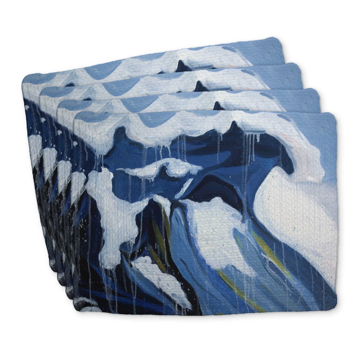 Picture of Begin Home Decor C4BP1418ZSYLKU 14 x 18 in. Wave in Motion Braided Polyester Placemat for Home Decor - Set of 4