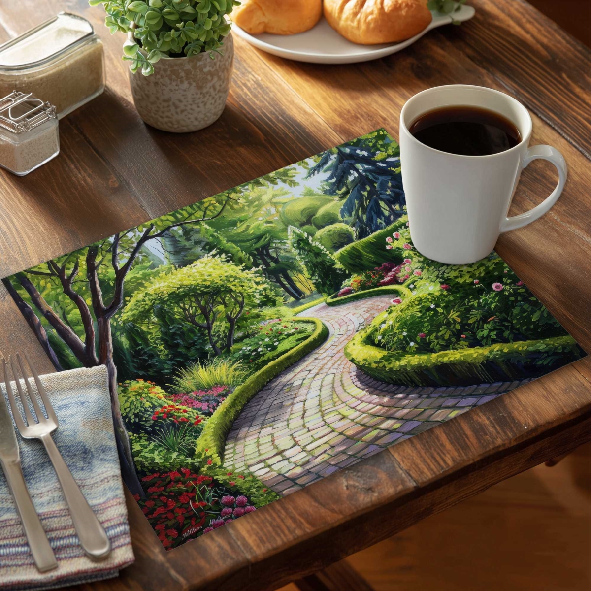 Picture of Begin Home Decor C4PP141884XRPD 14 x 18 in. Garden Path Polyester Placemat - Stylish Home Decor Accent - Set of 4
