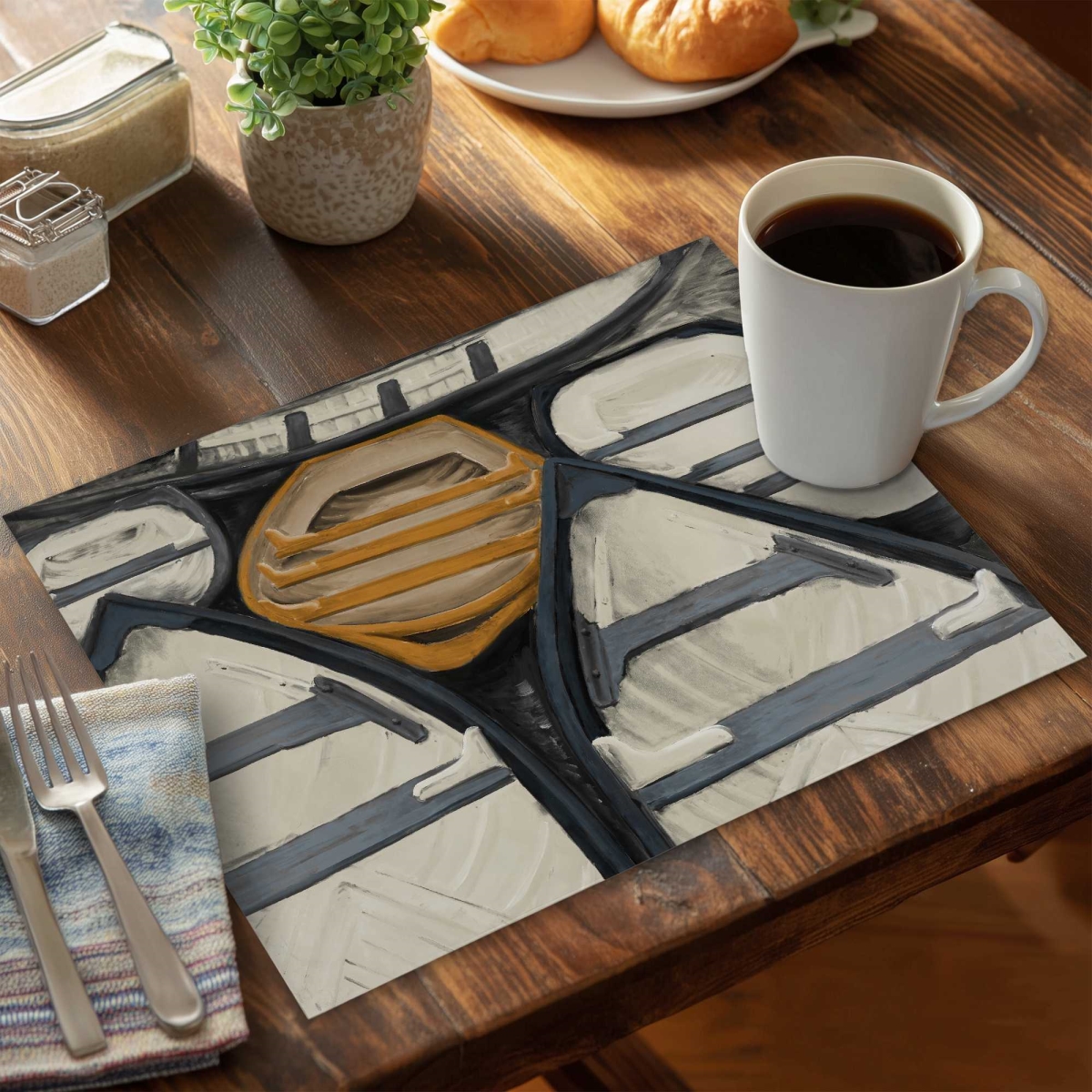 Picture of Begin Home Decor C4PP1418ANO0CL 14 x 18 in. Canoes Polyester Placemat for Home Decor - Stylish & Durable - Set of 4