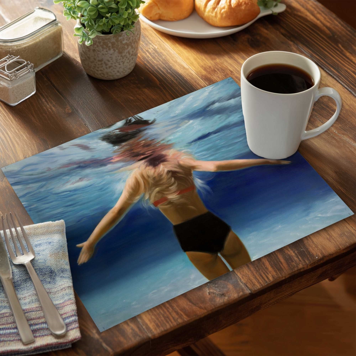 Picture of Begin Home Decor C4PP1418BCPMAX 14 x 18 in. Under The Sea Polyester Placemat - Stylish Home Decor - Set of 4