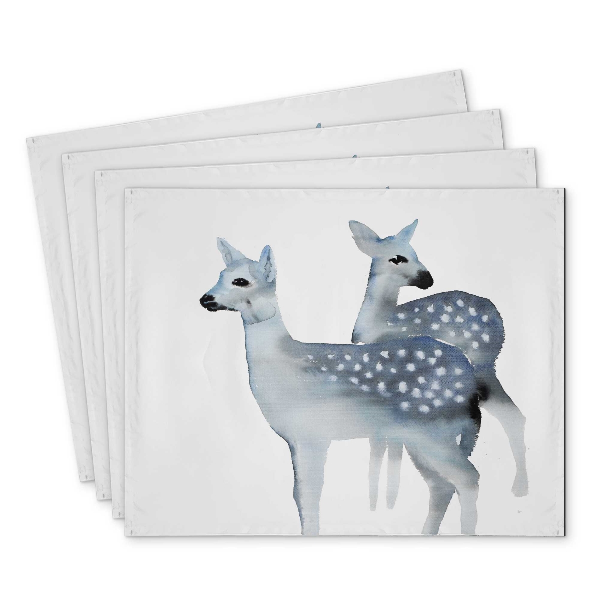 Picture of Begin Home Decor C4PP14185HJ71G 14 x 18 in. Blue Fawns Polyester Placemat - Stylish Home Decor Accessory - Set of 4