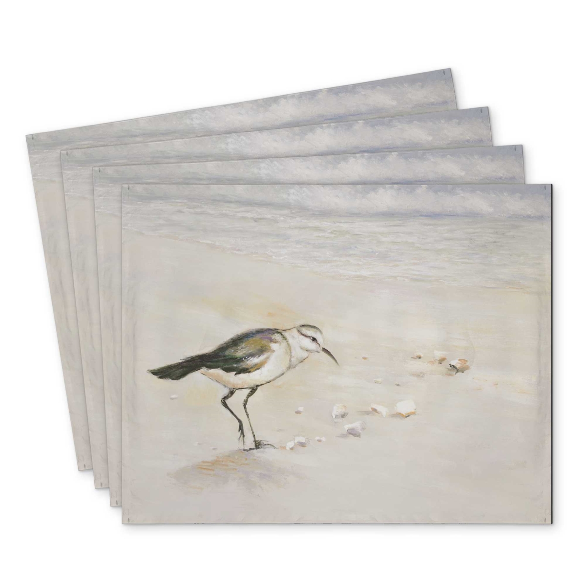 Picture of Begin Home Decor C4PP1418RUIS37 14 x 18 in. Semipalmated Sandpiper Placemat - Beach Decor & Polyester - Set of 4