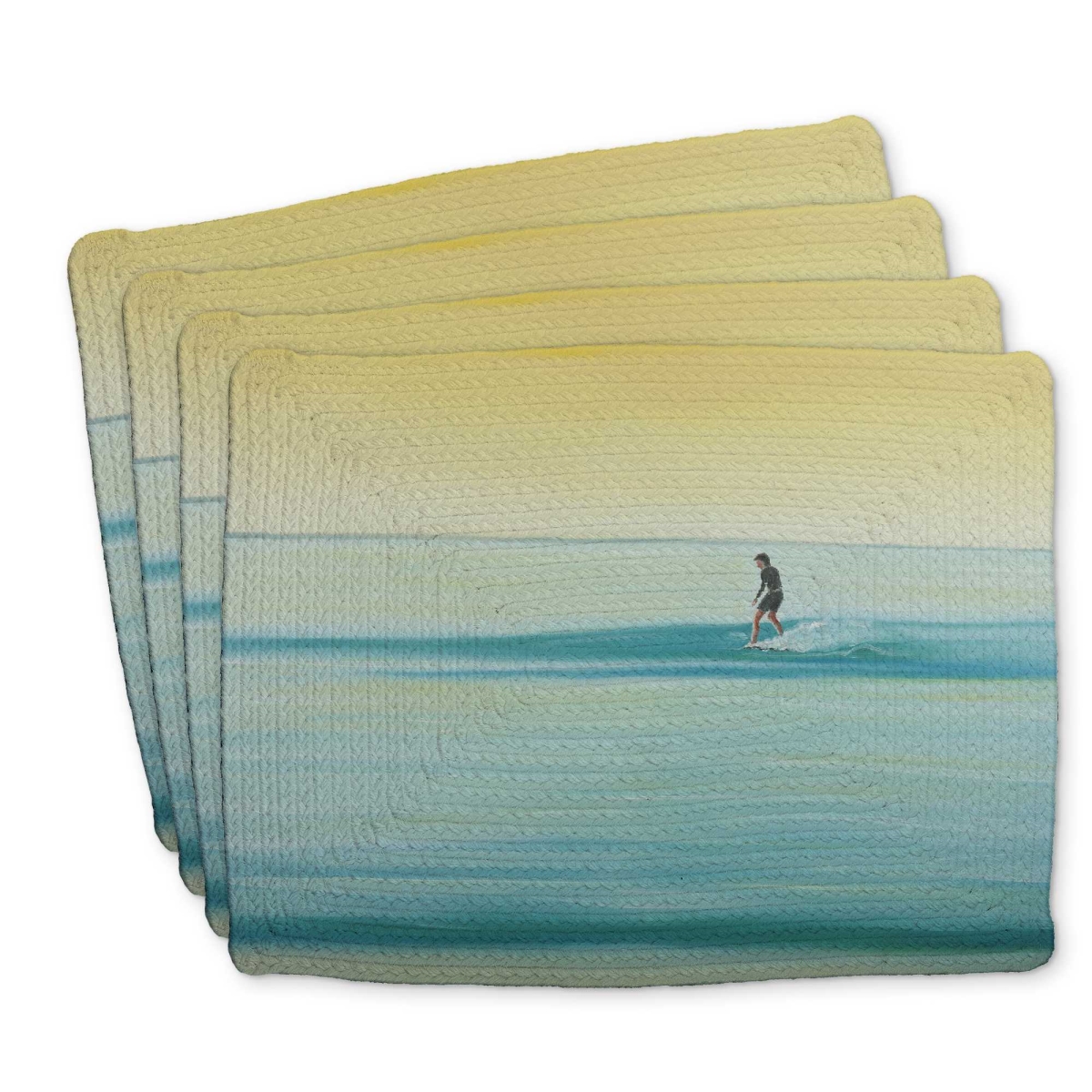 Picture of Begin Home Decor C4BP1418UEI9ME 14 x 18 in. A Surfer by Dawn - Braided Polyester Placemat for Home Decor - Set of 4