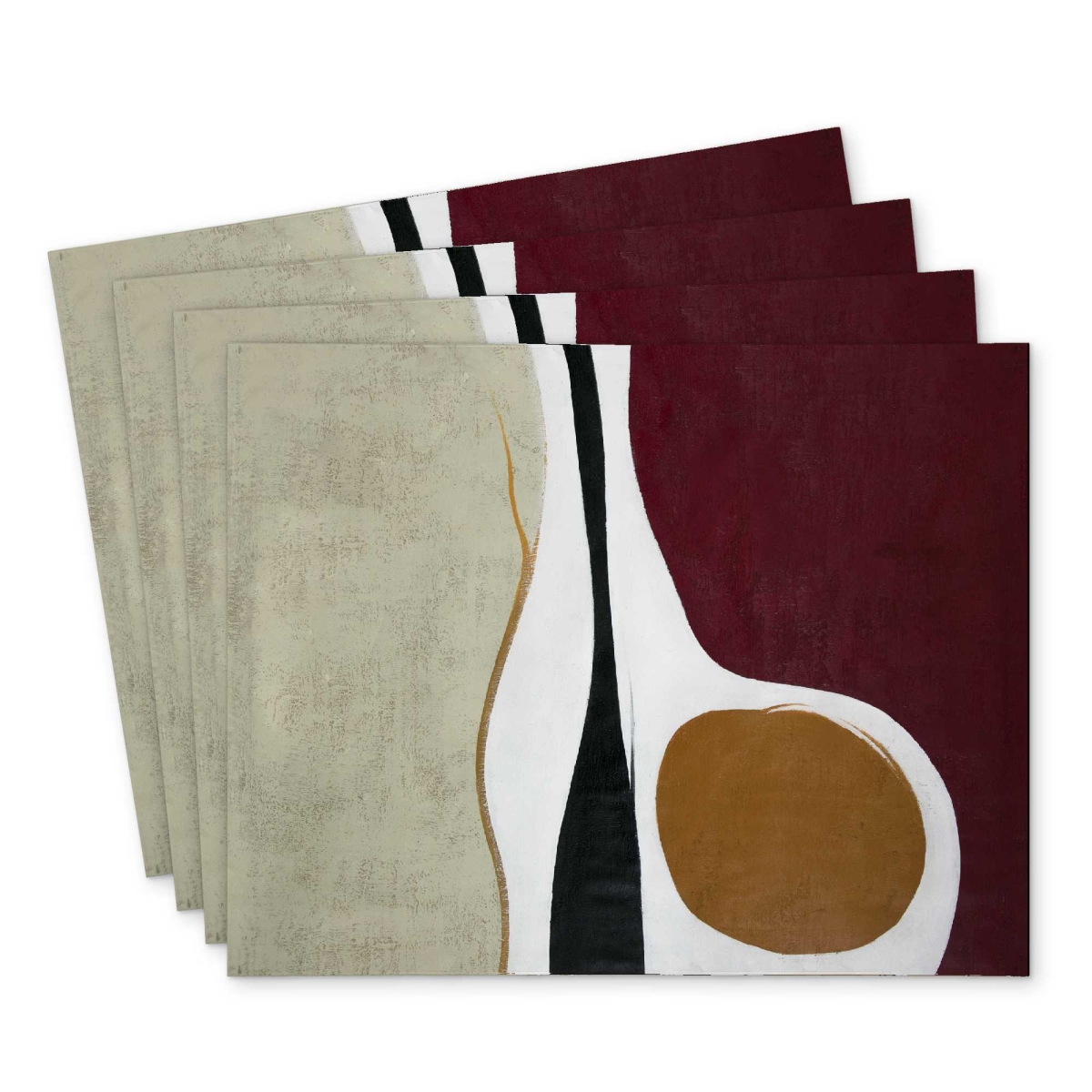 Picture of Begin Home Decor C4PP1418OMY3HM 14 x 18 in. Multiform Polyester Placemat for Stylish Decor - Durable - Set of 4