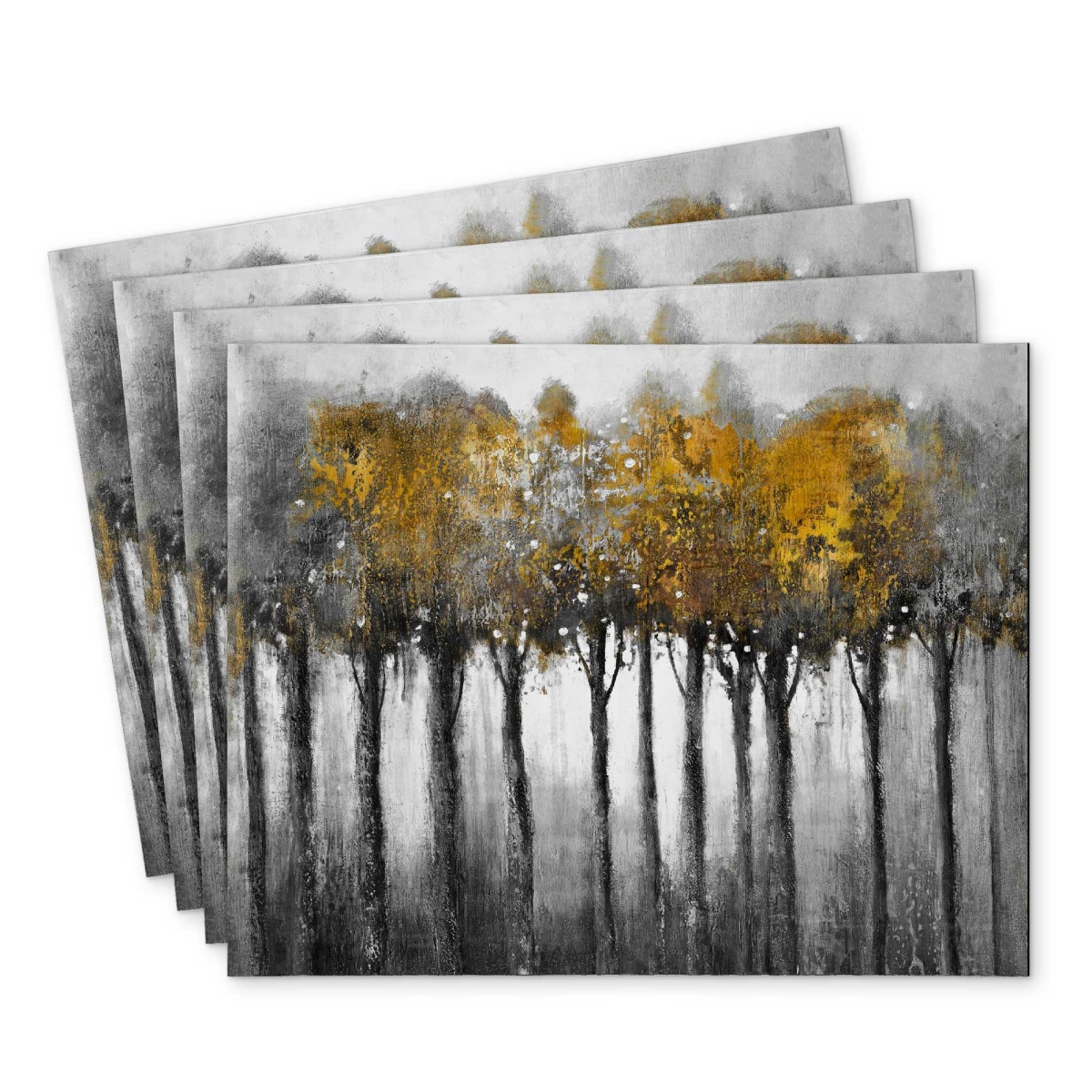 Picture of Begin Home Decor C4PP1418QU2KBM 14 x 18 in. Illuminated Forest Polyester Placemat - Stylish - Set of 4