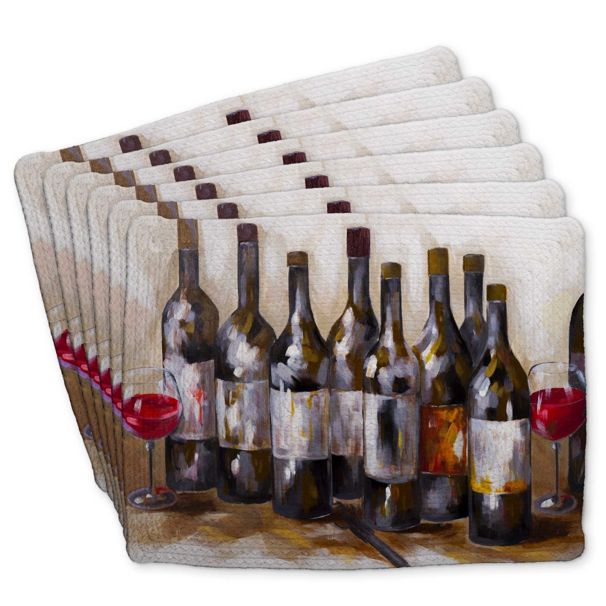 Picture of Begin Home Decor C6BP14181T0M93 14 x 18 in. Red Wine Braided Polyester Placemat - Home Decor Accent - Set of 6