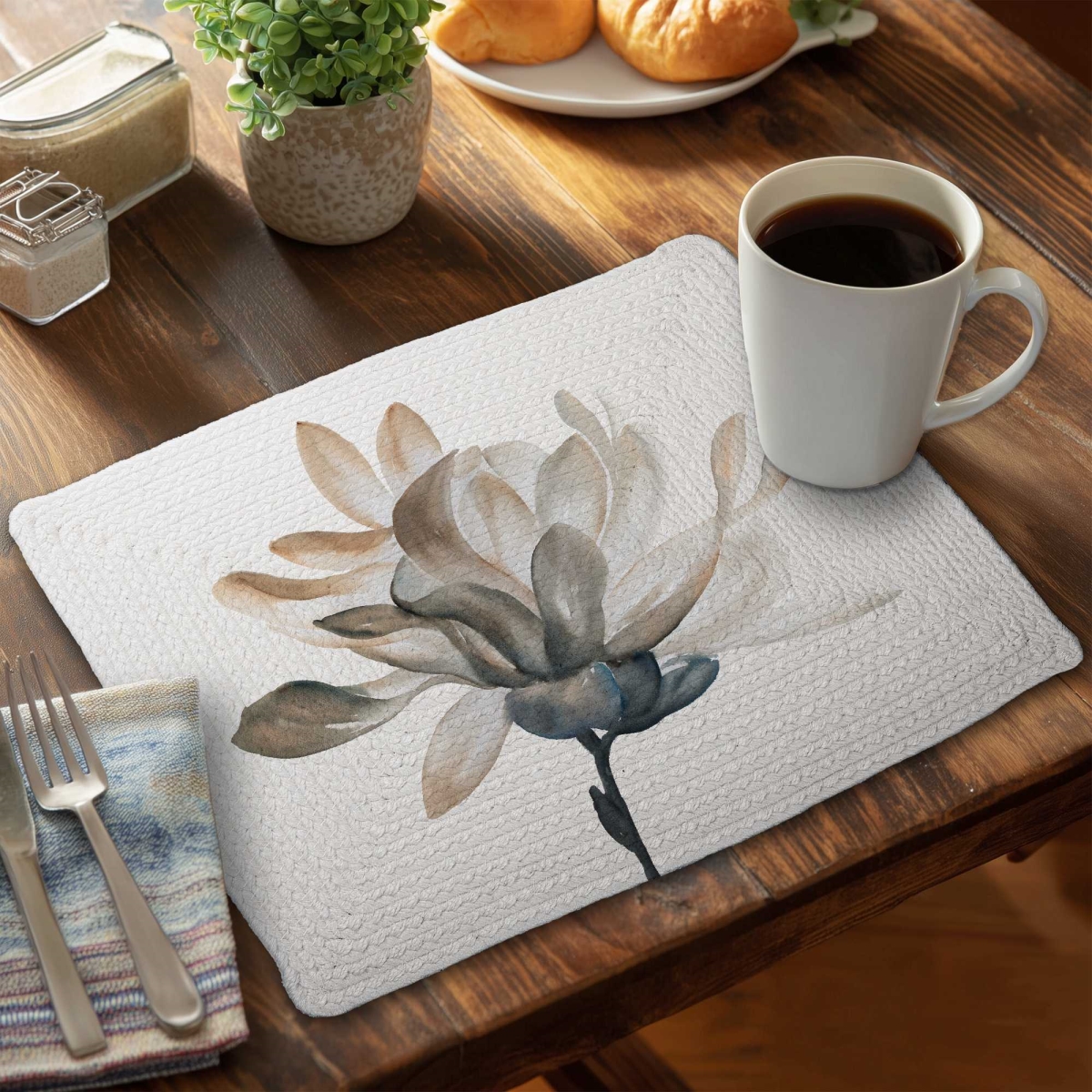 Picture of Begin Home Decor C6BP141888LOYK 14 x 18 in. Softness Braided Polyester Placemats - Stylish - Set of 6
