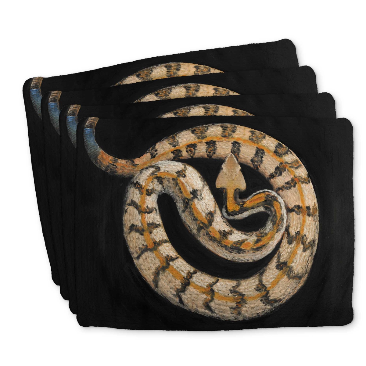 Picture of Begin Home Decor C4BP1418ET4H8U 14 x 18 in. Southern Timber Rattlesnake Braided Polyester Placemat - Set of 4
