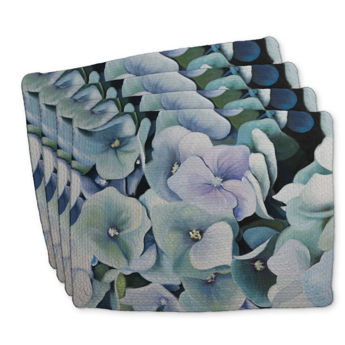 Picture of Begin Home Decor C4BP1418XXJKZK 14 x 18 in. Hydrangea Plant Braided Polyester Placemat - Home Decor - Set of 4