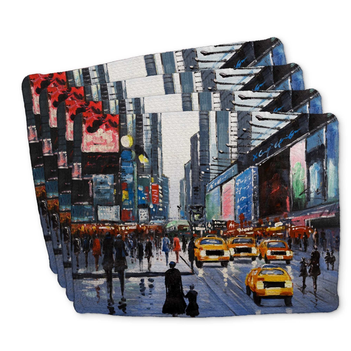 Picture of Begin Home Decor C4BP1418ZQ0CKQ 14 x 18 in. Peak Hour Braided Polyester Placemat - Stylish - Set of 4