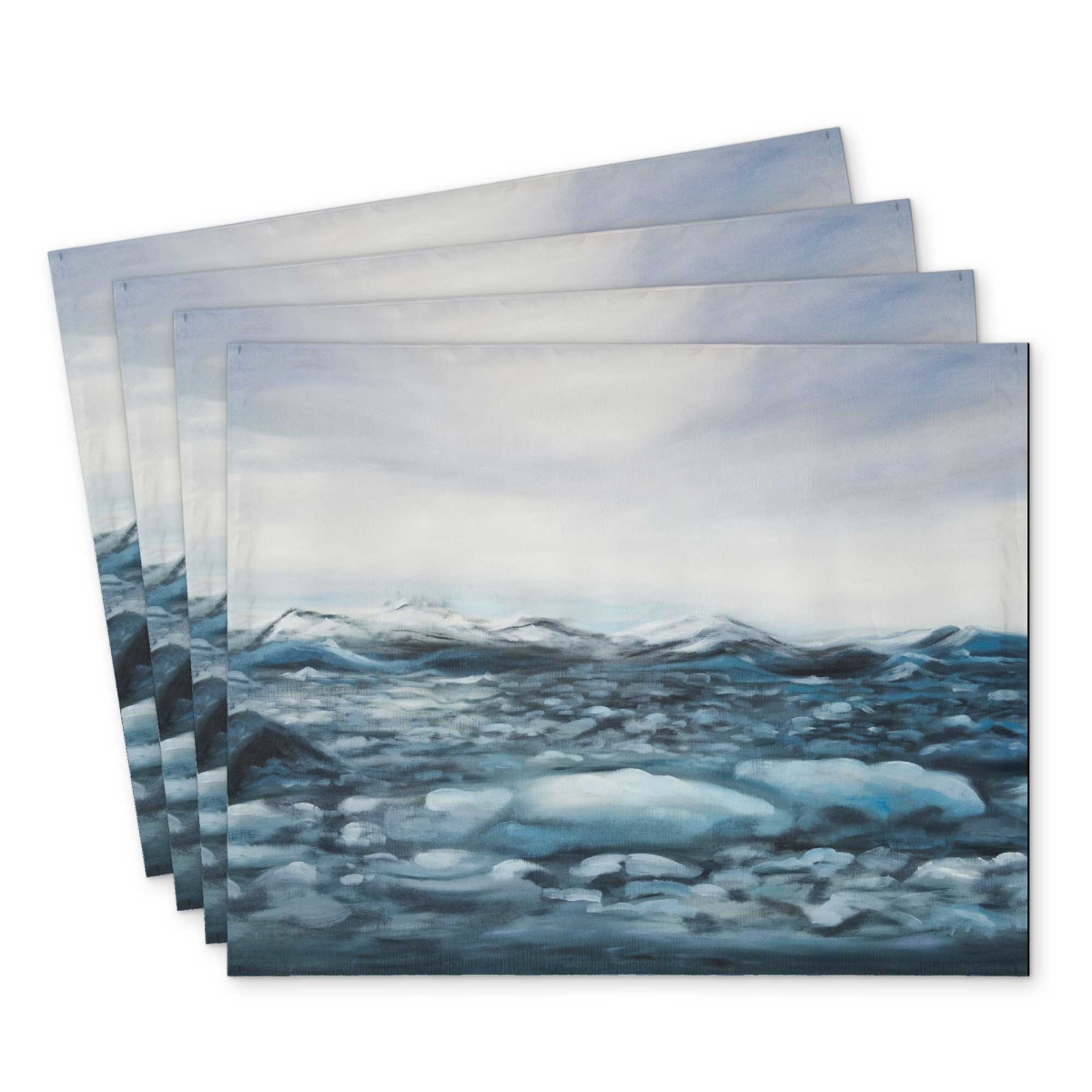 Picture of Begin Home Decor C4PP14181KKV8B 14 x 18 in. Glaciers in Iceland Polyester Placemat - Home Decor Accent - Set of 4