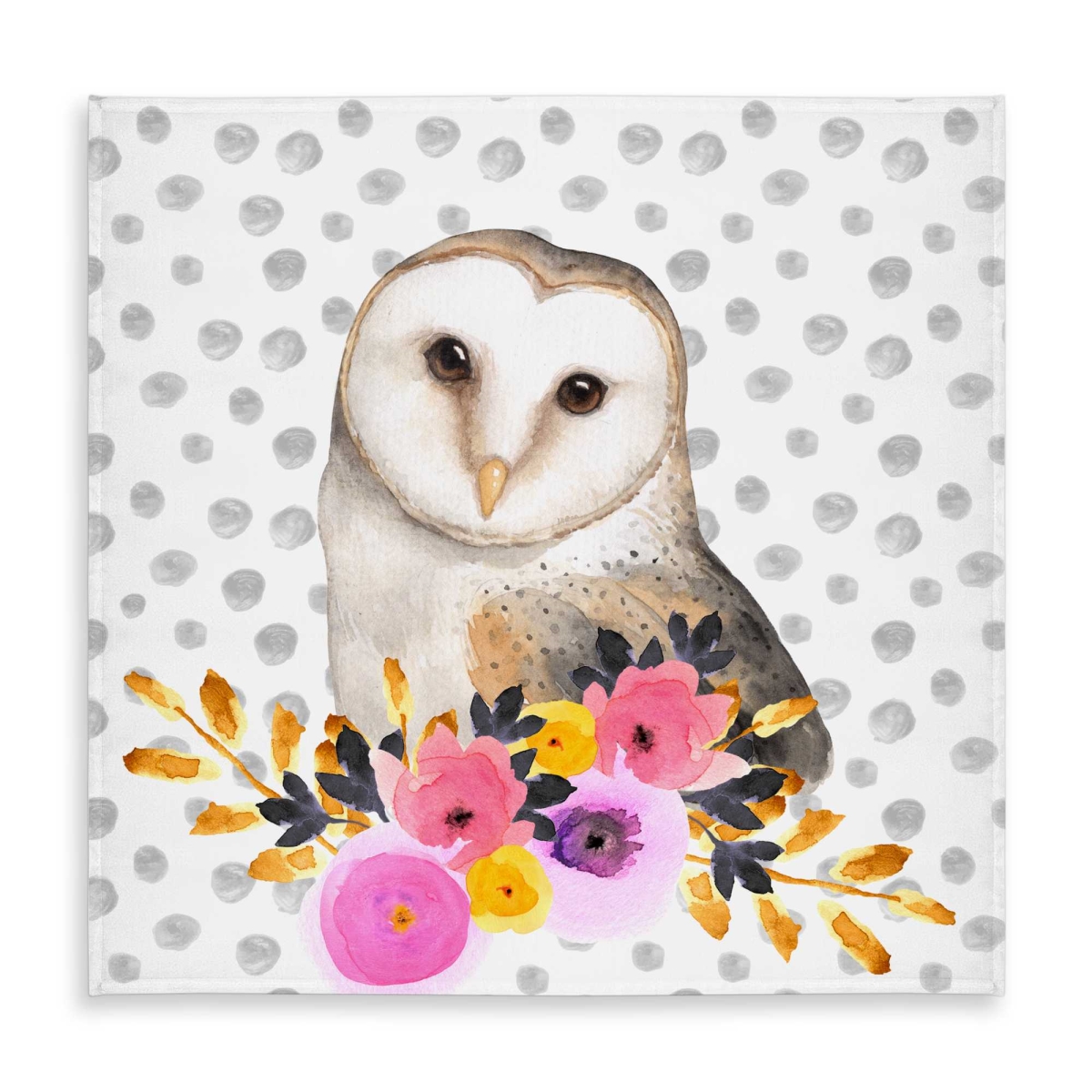 Picture of Begin Home Decor C1TC58586X14KS 58 x 58 in. Beautiful Owl Pink Illustrative Tablecloth for Home Decor