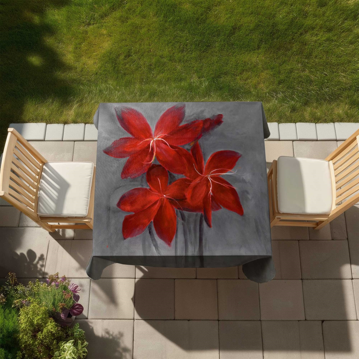 Picture of Begin Home Decor C1TC58588IUYIY 58 x 58 in. Asiatic Lily Tablecloth - Floral Indoor & Outdoor Home Decor