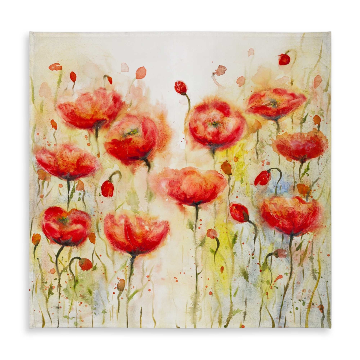 Picture of Begin Home Decor C1TC5858O9K5UM 58 x 58 in. Red Flowers Garden Tablecloth - Indoor & Outdoor Home Decor