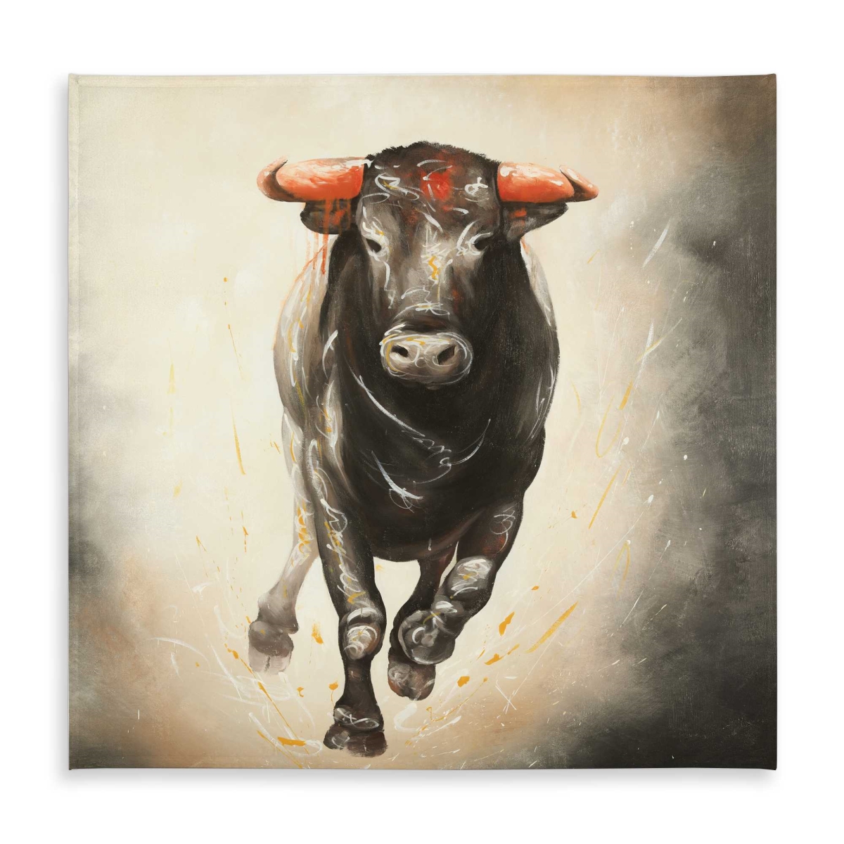 Picture of Begin Home Decor C1TC5858R1691G 58 x 58 in. Bull Running Tablecloth - Man Cave Decor for Indoor & Outdoor