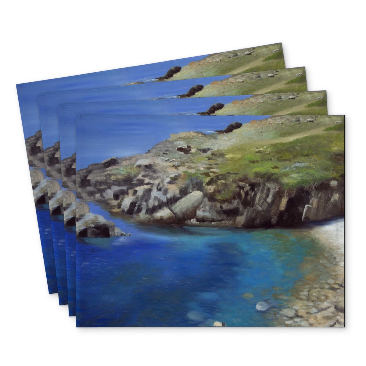 Picture of Begin Home Decor C4PP1418DV0N1G 14 x 18 in. Spanish Coast Polyester Placemat - Stylish Home Decor - Set of 4