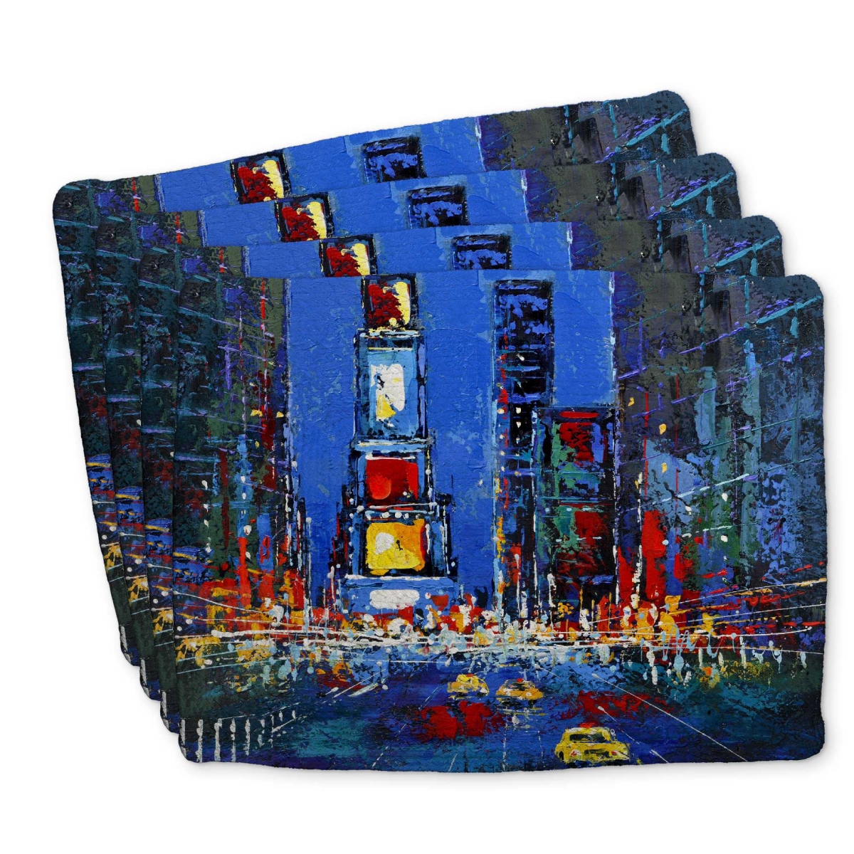 Picture of Begin Home Decor C4BP1418D1KTZ9 14 x 18 in. Times Square Illuminated Braided Polyester Placemat - Decor - Set of 4