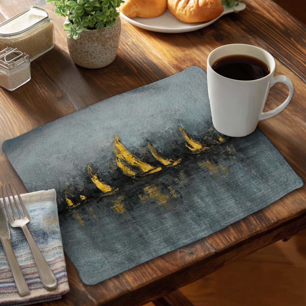 Picture of Begin Home Decor C4BP1418RHOX4D 14 x 18 in. Set Sail Braided Polyester Placemat - Home Decor Accent - Set of 4