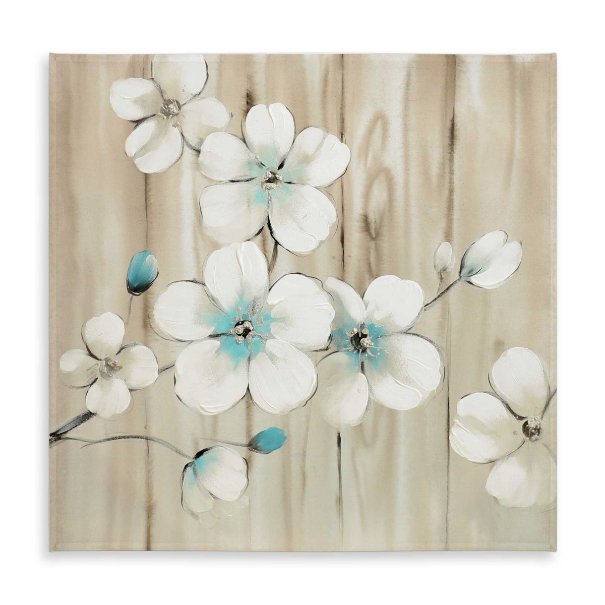 Picture of Begin Home Decor C1TC58586LTRAA 58 x 58 in. Cherry Blossom in White Tablecloth - Asian Decor for Home