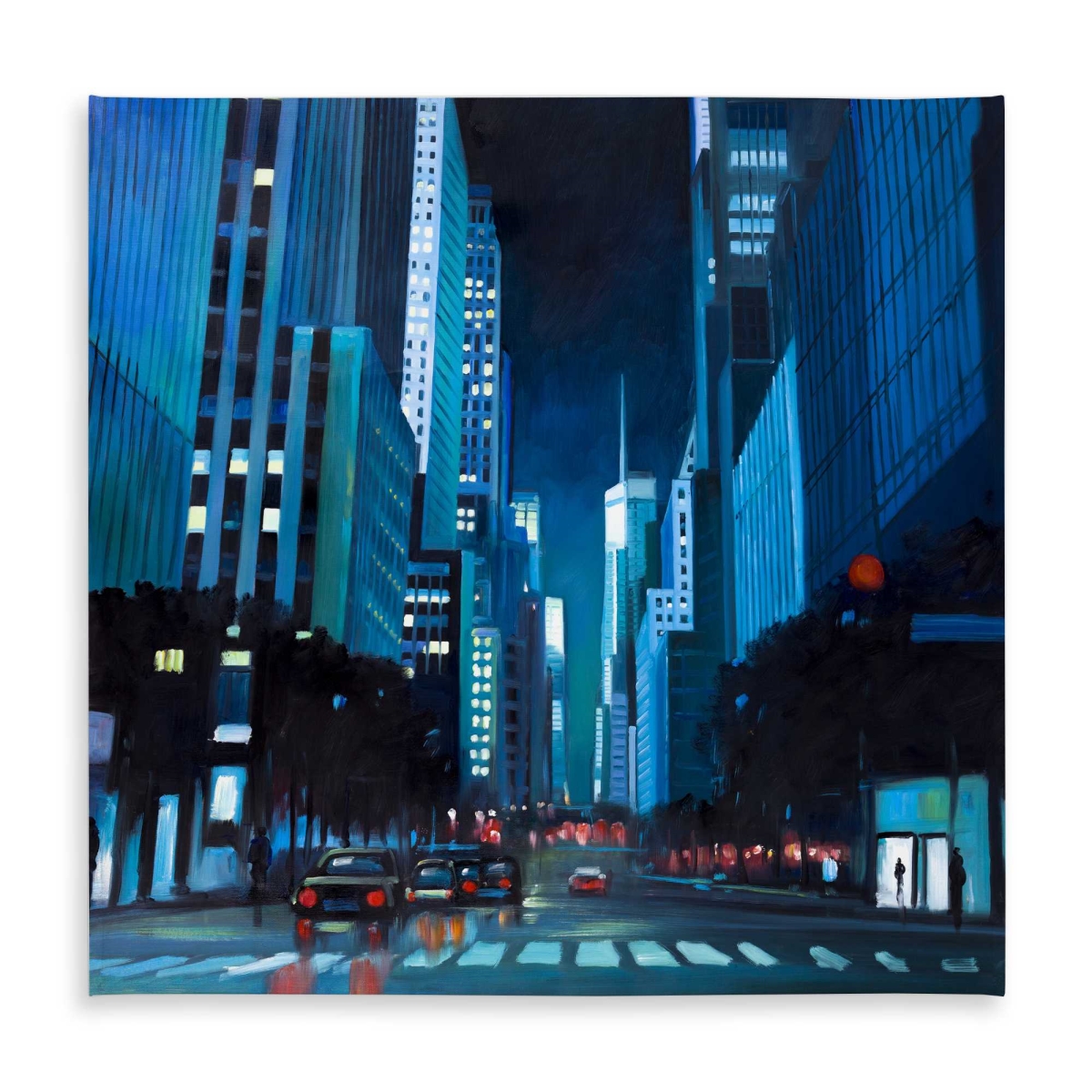 Picture of Begin Home Decor C1TC5858ADOTXE 58 x 58 in. Evening in Manhattan Tablecloth - Cities Blue - Indoor & Outdoor