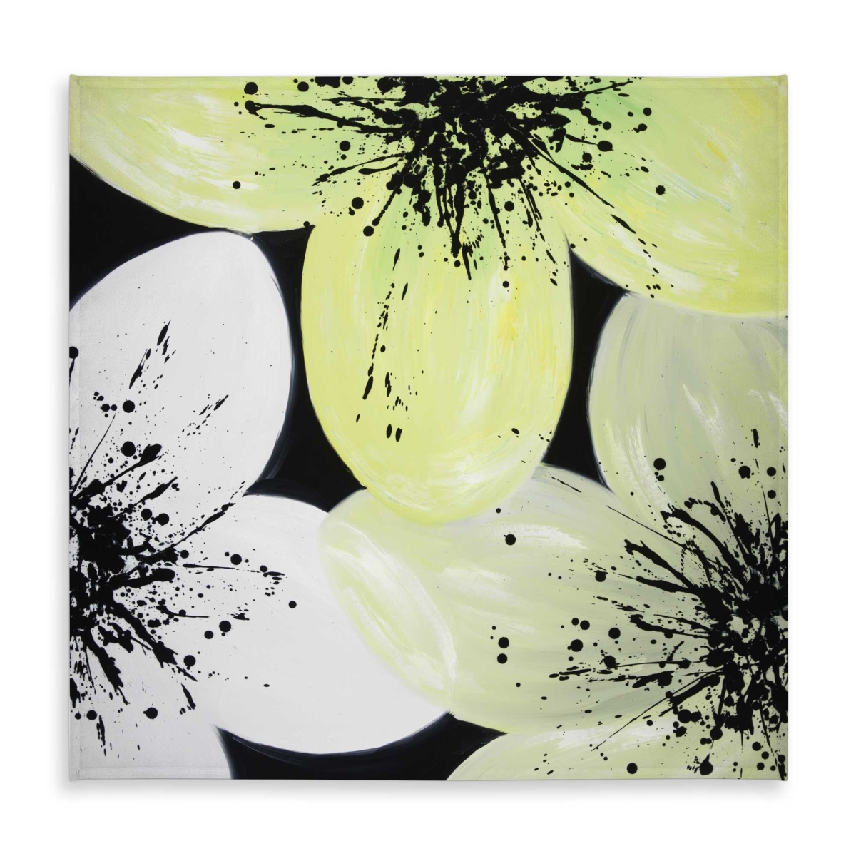 Picture of Begin Home Decor C1TC5858F9L9AG 58 x 58 in. White & Yellow Petals Tablecloth - Botanical Romantic Decor