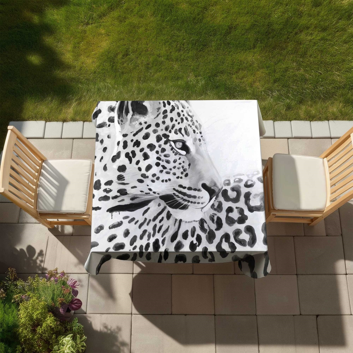 Picture of Begin Home Decor C1TC5858HM7AEB 58 x 58 in. Beautiful Leopard Tablecloth - African Animals Home Decor