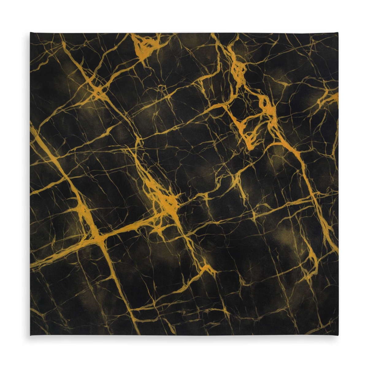 Picture of Begin Home Decor C1TC5858RKN2WH 58 x 58 in. Black & Gold Marble Tablecloth - Industrial Pattern Decor